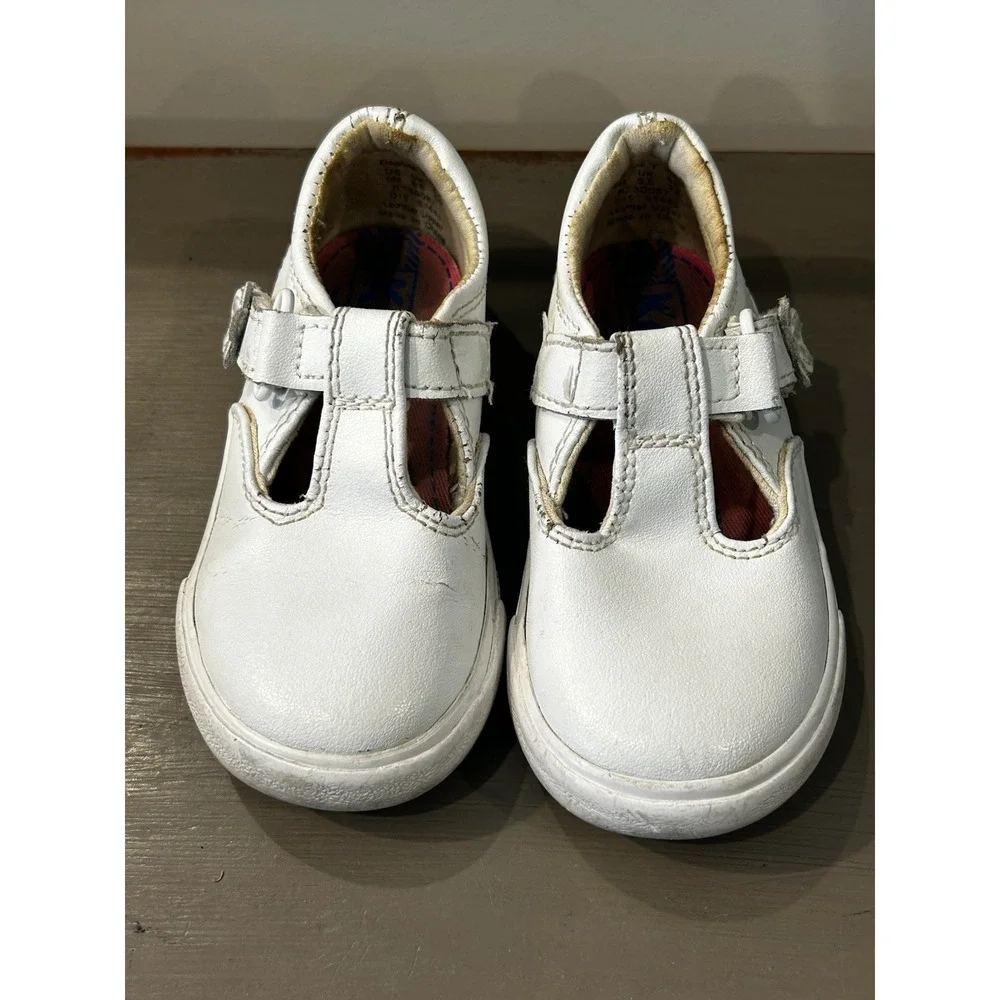 Keds Kids White‎ Shoes Daphne T Strap Sz 6 Slip On Style Spring Summer Casual